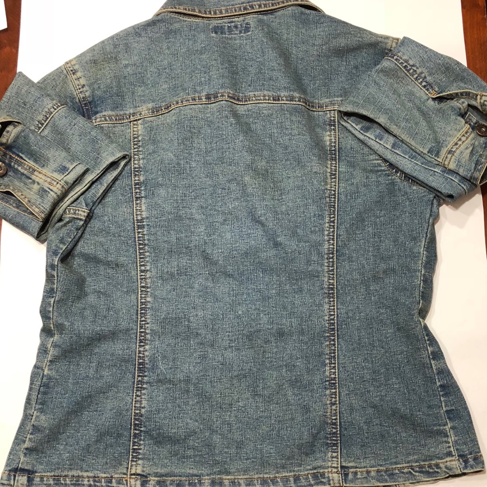MANGO MANGO Colorful Rhinestone Denim Jacket Sz Sm - Picture 8 of 13
